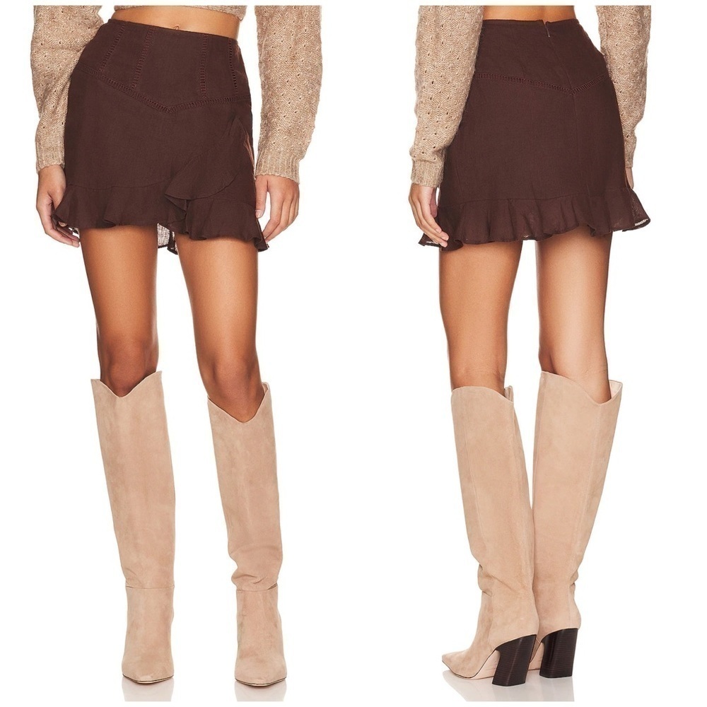 TULAROSA Sherri Embroidered Mini Skirt